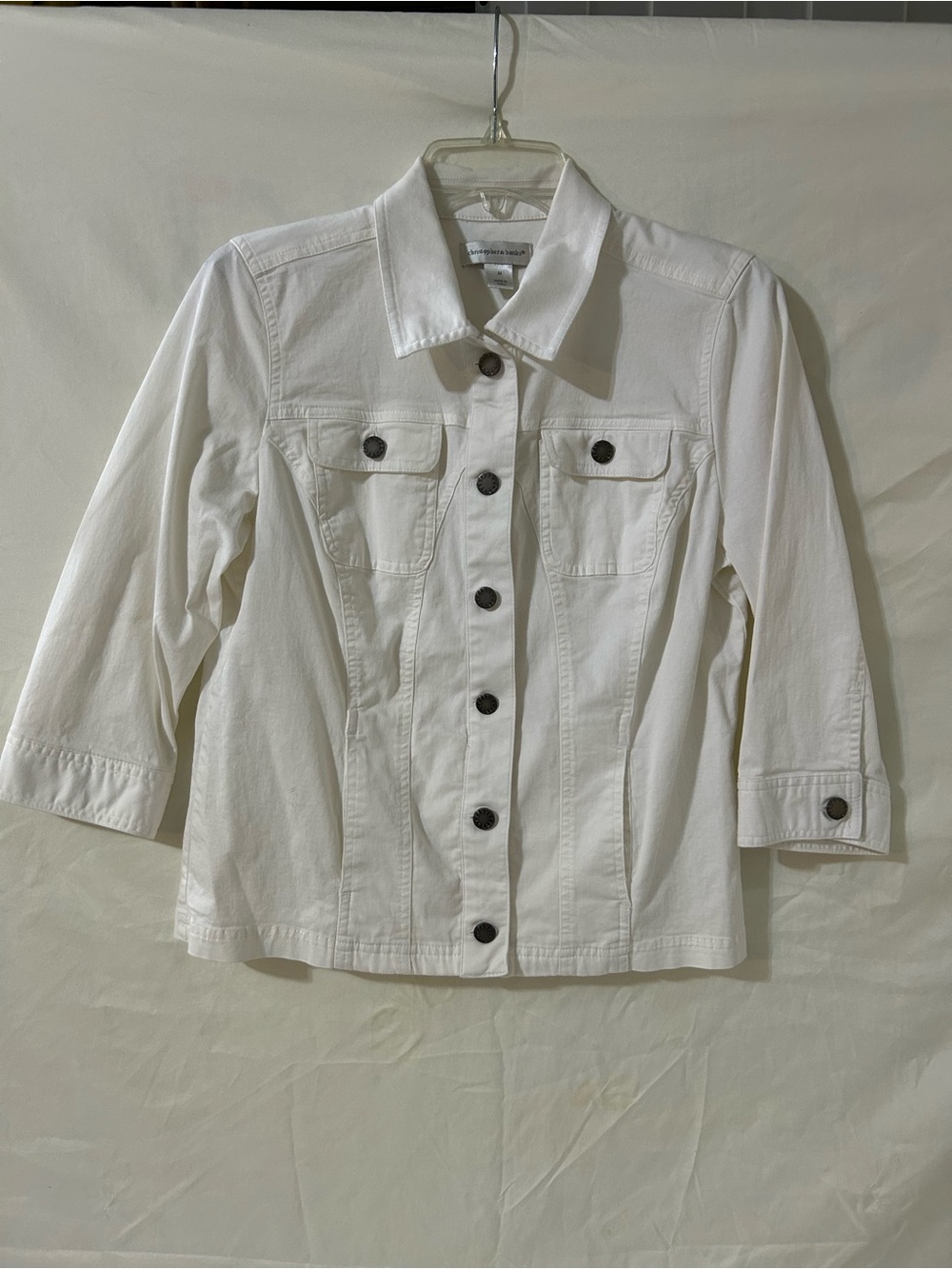 Christopher & Banks White Button Front Cotton Jacket Women’s M